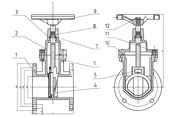 DIN3352 F5 PN10/PN16 Gate Valve